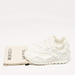 Pre Owned Bottega Veneta White Leather and Lace Up Sneakers Size 39