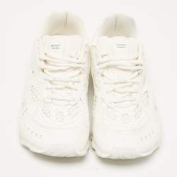 Pre Owned Bottega Veneta White Leather and Lace Up Sneakers Size 39