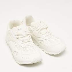 Pre Owned Bottega Veneta White Leather and Lace Up Sneakers Size 39