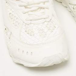 Pre Owned Bottega Veneta White Leather and Lace Up Sneakers Size 39