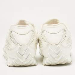 Pre Owned Bottega Veneta White Leather and Lace Up Sneakers Size 39