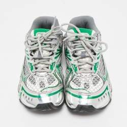 Pre Owned Bottega Veneta Green/Grey Mesh and Leather Orbit Sneakers Size 38