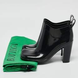 Bottega Veneta Black Rubber Ankle Boots Size 39