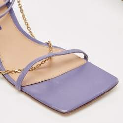 Bottega Veneta Purple Leather Strech Ankle Strap Sandals Size 36