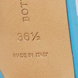 مملوكة مسبقًا صندل بوتيغا فينيتا جلد أزرق برباط عند الكاحل مقاس 36.5