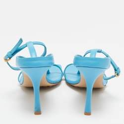 مملوكة مسبقًا صندل بوتيغا فينيتا جلد أزرق برباط عند الكاحل مقاس 36.5