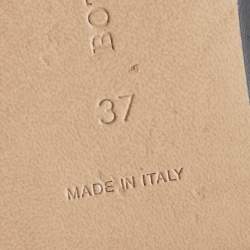 Pre Owned Bottega Veneta Dark Brown Leather Almond Toe Ballet Flats Size 37