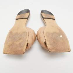 Bottega Veneta Beige Quilted Leather Lido Flat Sandals Size 36