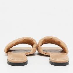 Bottega Veneta Beige Quilted Leather Lido Flat Sandals Size 36