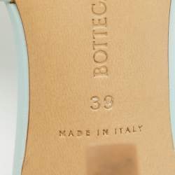 Bottega Veneta Blue Quilted Leather Lido Slide Sandals Size 39