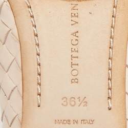 Pre Owned Bottega Veneta Light Pink Intrecciato Leather Ballet Flats Size 36.5