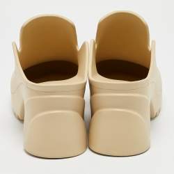Bottega Veneta Beige Rubber Flash Mules Size 39