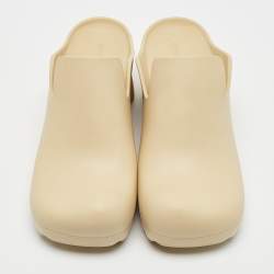 Bottega Veneta Beige Rubber Flash Mules Size 39