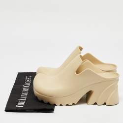 Bottega Veneta Beige Rubber Flash Mules Size 39