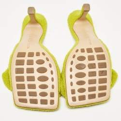 Bottega Veneta Green Fabric Stretch Slide Sandals Size 39
