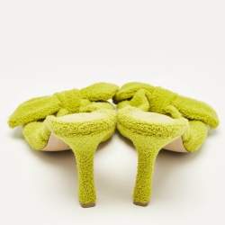 Bottega Veneta Green Fabric Stretch Slide Sandals Size 39