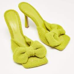 Bottega Veneta Green Fabric Stretch Slide Sandals Size 39