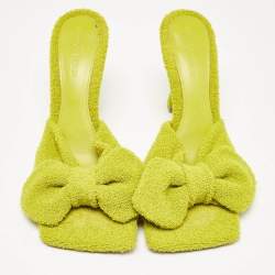 Bottega Veneta Green Fabric Stretch Slide Sandals Size 39