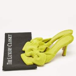 Bottega Veneta Green Fabric Stretch Slide Sandals Size 39