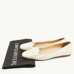 Bottega Veneta White Leather Ballet Flats Size 36