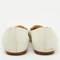 Bottega Veneta White Leather Ballet Flats Size 36