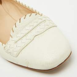 Bottega Veneta White Leather Ballet Flats Size 36