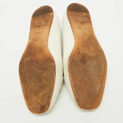 Bottega Veneta White Leather Ballet Flats Size 36