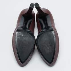 Bottega Veneta Burgundy Leather Mary Jane Platform Pumps Size 38