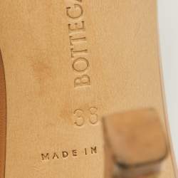 Bottega Veneta Light Brown Leather Stretch Slide Sandals Size 38