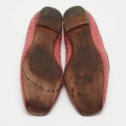 Bottega Veneta Pink Intrecciato Leather Ballet Flats Size 36