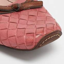 Bottega Veneta Pink Intrecciato Leather Ballet Flats Size 36