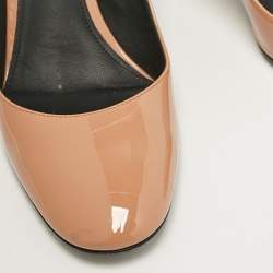 Bottega Veneta Beige Patent Leather Isabella Round Toe Pumps Size 38
