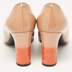 Bottega Veneta Beige Patent Leather Isabella Round Toe Pumps Size 38