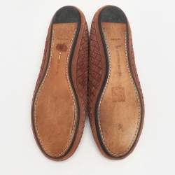 Bottega Veneta Brown Suede Intrecciato Flats Size 38