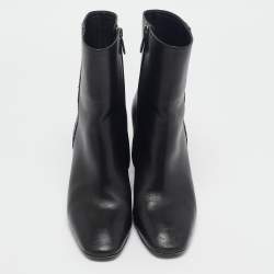 Bottega Veneta Black Leather Ankle Length Boots Size 39