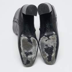 Bottega Veneta Black Leather Ankle Length Boots Size 39