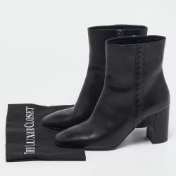 Bottega Veneta Black Leather Ankle Length Boots Size 39