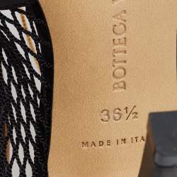 مملوكة مسبقًا Bottega Veneta Black Mesh and Leather Stretch Pumps Size 36.5
