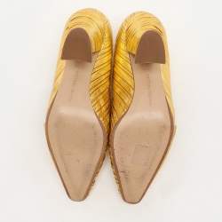 Bottega Veneta Gold Lame Leather Folded Pumps Size 36.5