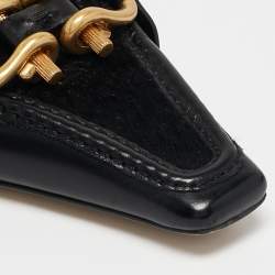 Bottega Veneta Black Calf Hair and Leather BV Madame Pumps Size 38.5