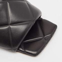 مملوكة مسبقًا Bottega Veneta Black Leather Lido Flat Slides Size 38