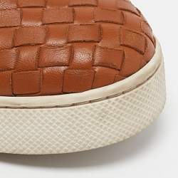 Bottega Veneta Tan Intrecciato Leather Dodger Slip On Sneakers Size 40