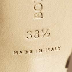 Pre Owned Bottega Veneta Beige Intrecciato Leather Lido Slide Sandals Size 38.5