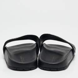 Bottega Veneta Black Intrecciato Leather Flat Slides Size 37