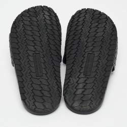 Bottega Veneta Black Intrecciato Leather Flat Slides Size 37