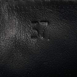 Bottega Veneta Black Intrecciato Leather Flat Slides Size 37
