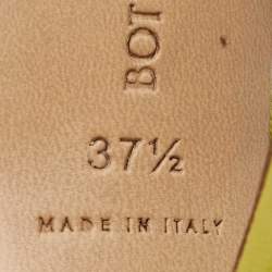 Pre Owned Bottega Veneta Lime Yellow Leather Lido Slide Sandals Size 37.5