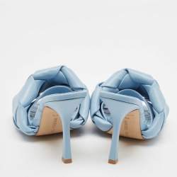 Bottega Veneta Blue Intrecciato Leather Lido Slide Sandals Size 36.5