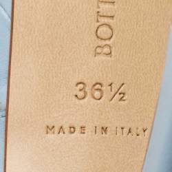 Bottega Veneta Blue Intrecciato Leather Lido Slide Sandals Size 36.5