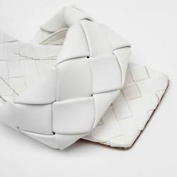 Bottega Veneta White Intrecciato Leather Lido Slide Sandals Size 41